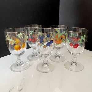 SET of 5 Evesham Goblets - Royal Worcester